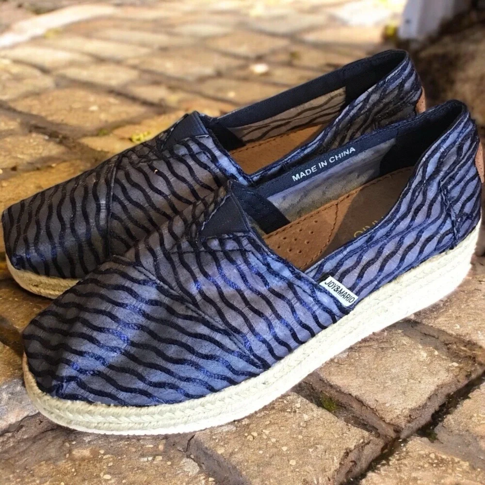 Joy & Mario Wedge Espadrille Crescent Bay Wedge Platform Slip On Shoes sz 6.5W‎